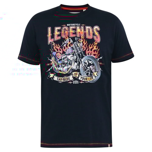 D555 Jagger Legends Motor Bike Print T-Shirt Navy 